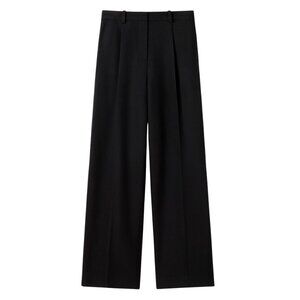 Silk-Wool Tweed Blend Trousers in Black, Size 6